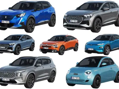 HQ cars collection 10 3D Model Pack