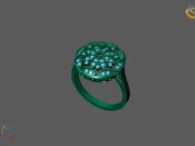 STL 3DM Women Ring Womens Ring Diamonds With Stone Model 3D print model