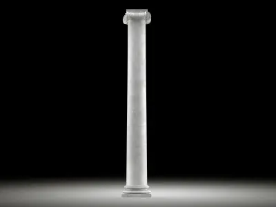 Angular ionic column Low-poly 3D model