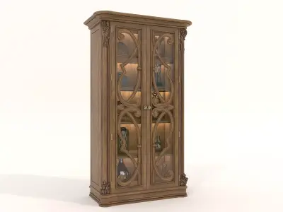 Classic Display Cabinet and Decoration 8 3D model