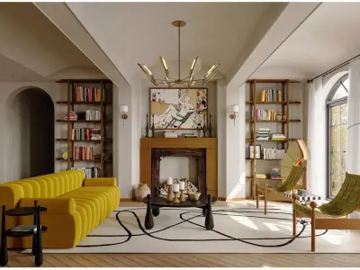 CA - Scandinavian interior scene 3D model