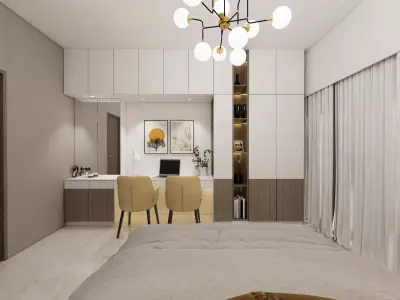 LUXURY MASTER BEDROOM 20 INTERIOR Low-poly 3D model