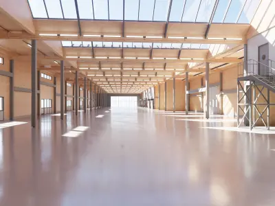 Industrial Warehouse Interior 18 Low-poly 3D model