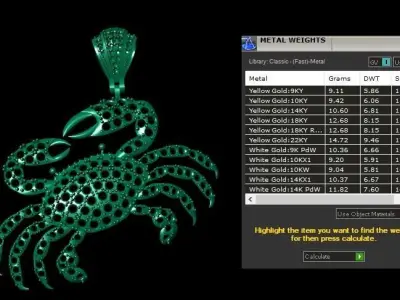 Hip Hop Scorpio Diamond Pendant 3d Printable Model 3D print model