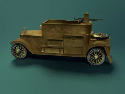 Minerva Armored Car with texture Low-poly 3D model