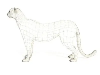 Cheetah on chess board 3D model