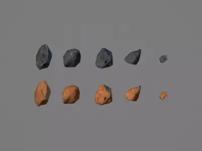 Small low poly rocks Free low-poly 3D model