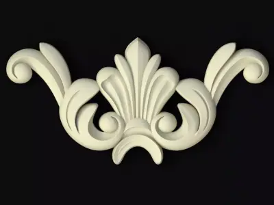 Central decor ornament for furniture 3D model 28