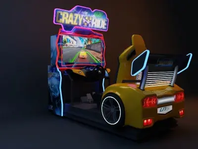 CRAZY RIDE arcade machine 3D model