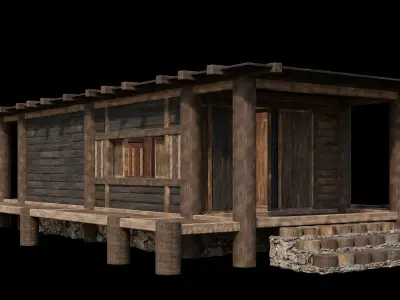 Medieval Houses 20 - 4K Textures Game Ready Low-poly 3D model