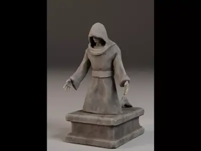 Robed Statue Low-poly 3D model