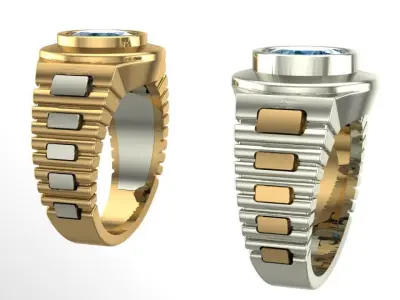 simple semirolex theme ring - two sizes  3D print model