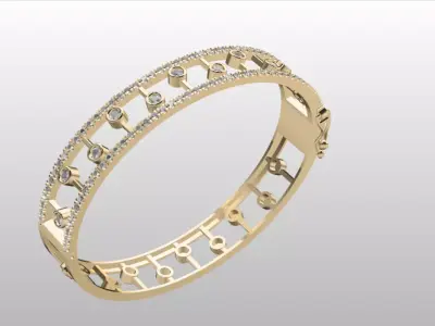 luxury jewelry bangle  3D print model