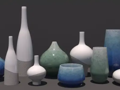 Stoneware Vases for Decoration 3D model