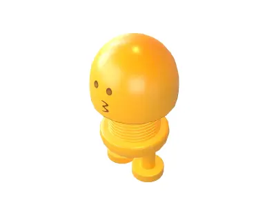 Car Spring Expression Toys Kissing Face v2 001 Low-poly 3D model