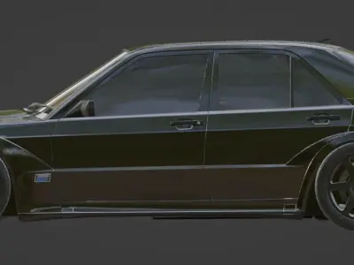 mercedes benz e190 w201 evolution 2 Low-poly 3D model