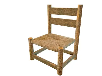 Thatched Chair Game Ready Low-poly 3D model