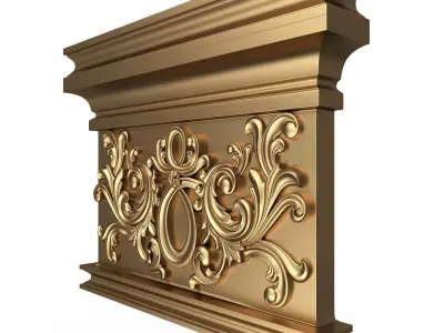 Carved Capital 1302 Low-poly 3D model