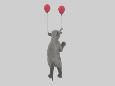 Baby elephant baloon 3D model