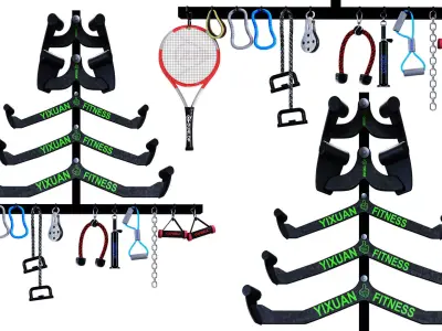 Fitness Equipment Wall Hanger 3D model