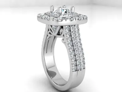 Square Halo Ring 3647 3D print model