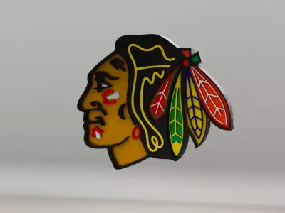 NHL Chicago BlackHawks Team Logo 3D model