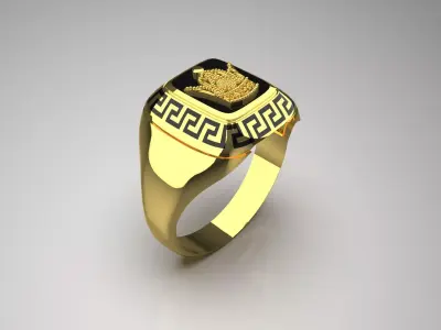 Mens Ring of the Crown of Iran Golden Meander mr0062 3D print model