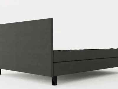 Charm Complete Bed Package 160x200 Dark Gray Low-poly 3D model