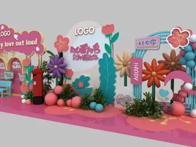 Art Exhibition Window display Low-poly 3D model