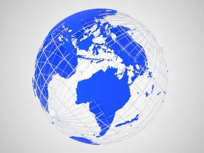 Globe News Skeleton Royal Blue 3D model