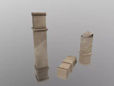  Low Poly Square Column Free low-poly 3D model