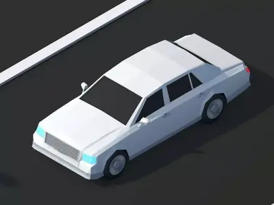 Cartoon Low Poly Limousine Car 3D model