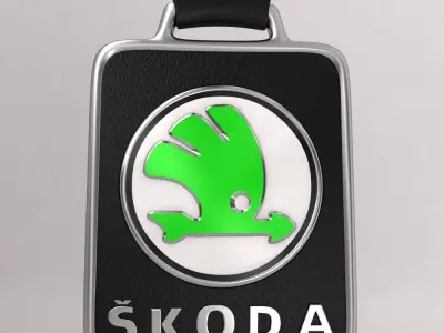 Skoda car logo keychain  3d model type 2 3D model