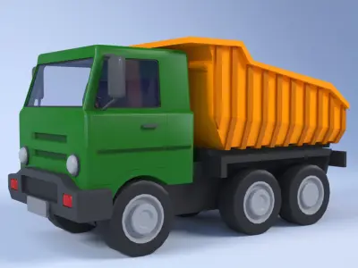 Trucks package 02 Low-poly 3D model