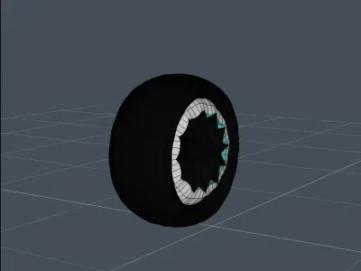 Wheel Low-poly 3D model