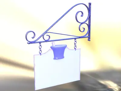 Vintage Alchemy Shop Sign 3D model