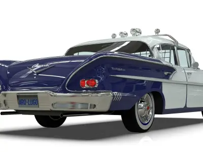 Chevrolet Belair Police 1958 Low-poly 3D model