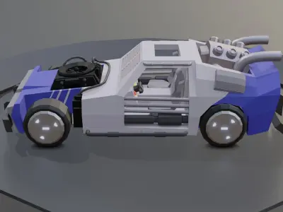 custom sci-fi car Low-poly 3D model