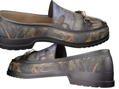 Italian painted leather loafers Low-poly 3D model