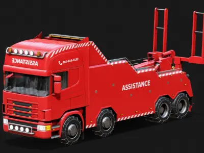 Wrecker Truck Low-poly 3D model