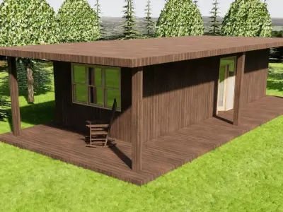 house in snow 3D model