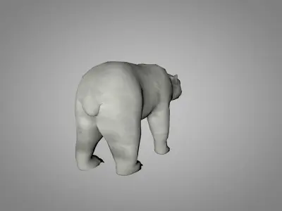 Polar White Bear Low-poly 3D model