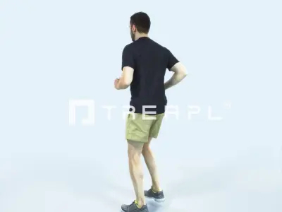 Portrait 07H Running Jogging Football Sports Man Low-poly 3D model purchase