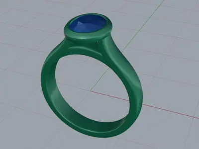  Bezel Engagement Ring 02 3D print model