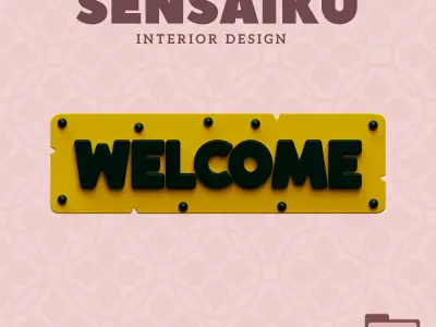 Welcome Door Sign for Nursery and Preschool 3D Print File 3D print model