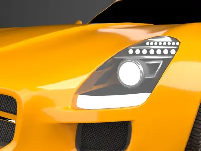 Mercedes AMG Convertible Low-poly 3D model