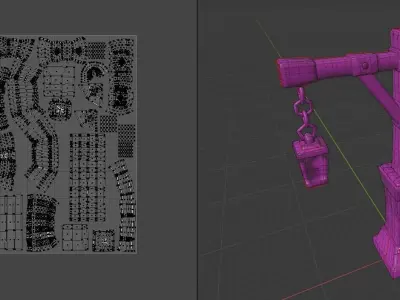 Stylized Lamp Post Free low-poly 3D model