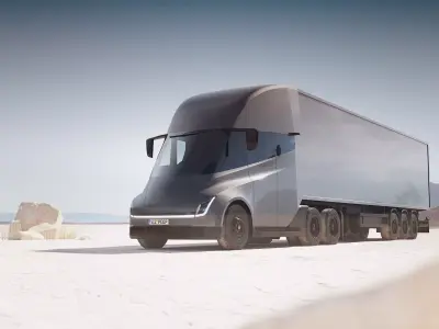 Electric semi-truck unbranded 3D model