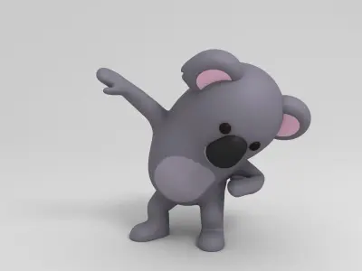 Rigged Cartoon Koala 3D model