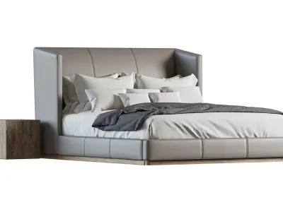 Restoration Hardware Alessa Leather Shelter Bed 3D model